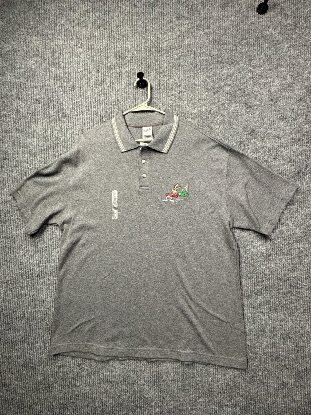 Warner Brothers Bros Studio Store Excl. Wile E Coyote Collar Shirt Gray Mens L